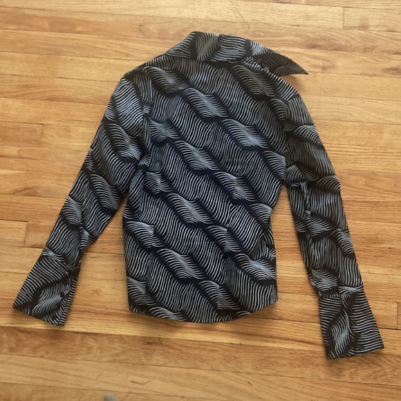 Classiques Entier 100% Cotton Button Down Patterned Top - Picture 4 of 5